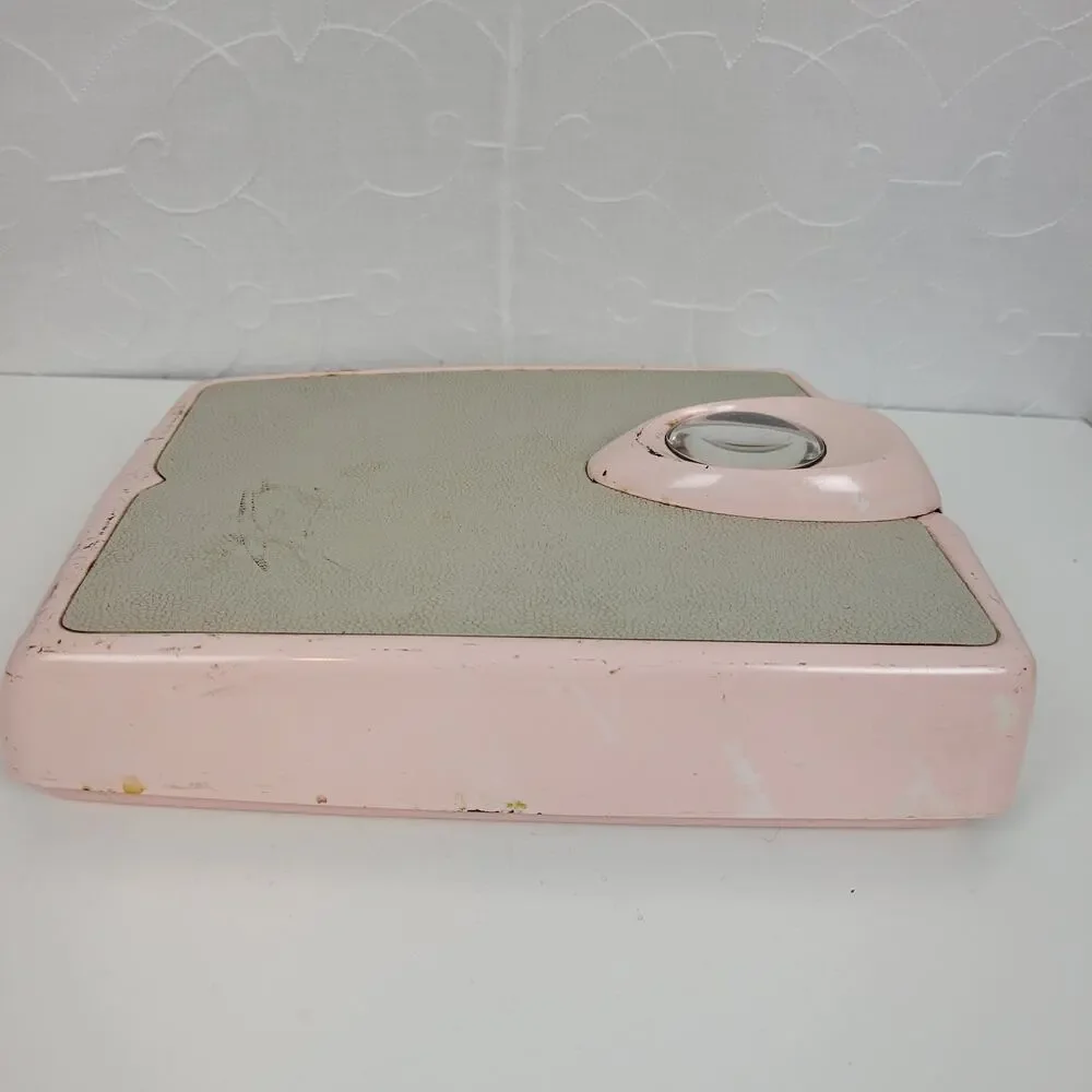 Vtg Chatham Bathroom Standing Weighing Scale Gray Pink Industrial Mid Century